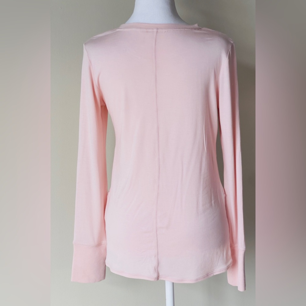 Zella Women's Knotted Front Crewneck Pink Long Sleeve Top NWOT Size Small - Picture 4 of 6